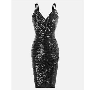 Elegant Black Sequin Dress